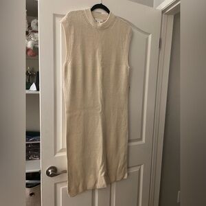 h&m beige long dress like vest